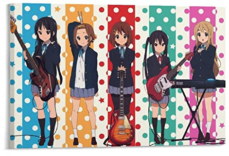 nuochen K-On! Japanisches Anime-Poster, Filmposter für Zimmer, ästhetisches Poster, Gemälde, Leinwand, Wandkunst, Wohnzimmer, Poster, Gemälde, 40 x 60 cm