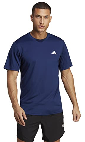 adidas Men's Train Essentials Training Shirt, Dark Blue/White, S