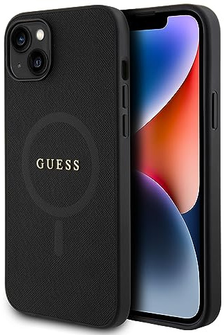 Guess GUHMP15SPSAHMCK Hülle für iPhone 15 6.1 Schwarz hardcase Saffiano