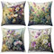ASDCXZ Kissenbezug Retro Blumen 40x40 cm 4er Set, Ölgemälde Blume Blätter Sofa Kissen Dekokissen Kissenbezüge Kissenhülle Waschbar Polyester Flachs Textil Outdoor Polster Kopfkissenbezug Kissen Bezug