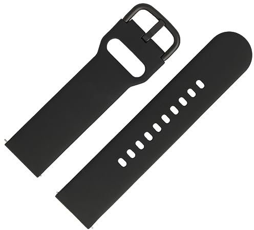 MARBURGER Uhrenarmband 20mm Kunststoff Schwarz XS Smartwatch Fitness Silikonband Sport Armband - Easy Fix Automatik-Federsteg Quickrelease Schnellverschluss 9532010000520