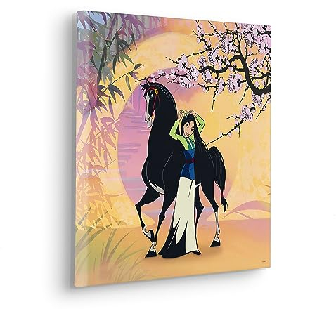 Komar Komar Keilrahmenbild - Mulan with Kahn - Größe 40 x 40 cm - Kinderzimmerbild, Wandbild, Kinderzimmer, Bunt
