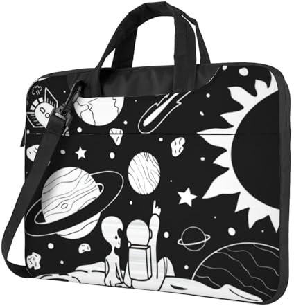 OPSREY Astronaut und Alien gedruckt Laptop Tasche Ultradünne Laptop Hülle Tragbare Computer Schutztasche