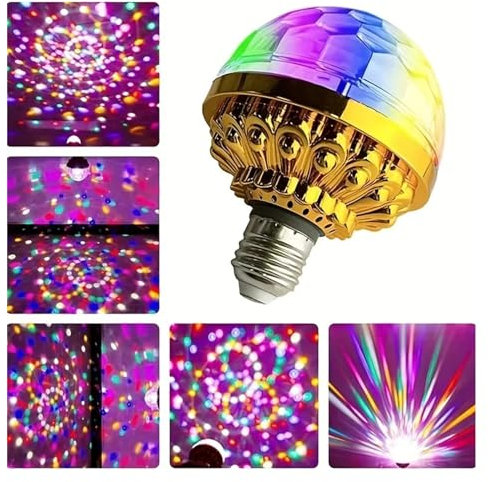 Projecteur Noel Exterieur Lumière rotative de scène Disco RGB, boule de cristal magique, lampe LED KTV Bar, projecteur de mariage, ampoule de fête de noël, lumières de vacances Effets Magiques De Chut