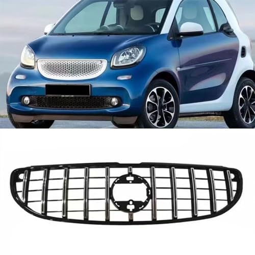 Auto Frontschürze Grill für Smart Fortwo W453 2 Door 2015 2016 2017 2018 2019,Frontgrill Mittel netz gitter Montage rahmen abdeckung Außen Bodykit Teil