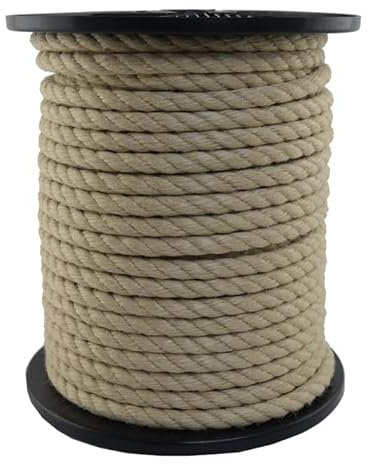 Corde de chanvre en polychanvre - Diamètre 12 mm - 50 m - 100 % polypropylène