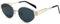 YAMEIZE Retro Ovaler Metallrahmen Sonnenbrille – für Damen und Herren, klassisch, rund, UV400-Schutz, kleine Brillen, Schatten für den Außenbereich, silber, schwarz
