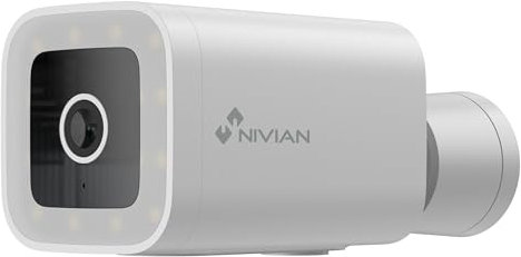 NIVIAN - Cámara Bullet WiFi 2,4Ghz | Half4K 2560x1440 | Detección de Humanos | Visión Nocturna Color | Compatible Alexa y Google Home | Control Remoto App Tuya (Bullet)