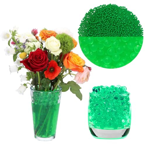 NITZCHE Wasserperlen 50 000 Stück Smaragdgrün Wasserperlen für Pflanzen Ungiftig Wiederverwendbare Water Beads Für Pflanzen Kügelchen Für Pflanzen, Vase Füllstoff und Deko