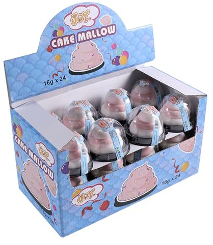 Joygum Cake Mellow Marshmallow Gusti Tutti Frutti Espositore da 24 pz da 16 gr