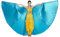 MUNAFIE Unisex Isis Flügel für Erwachsene Bauchtanz Flügel Umhang mit Stöcke Halloween Kostüm Bauchtanz Kostüm Damen für Karneval Cosplay Party Hellblau