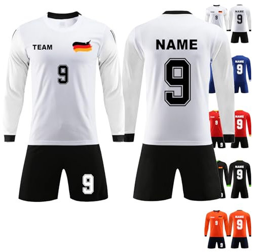 Personalised Football Long Sleeve Kit for Kids Adults Custom Football Shirt Soccer Jersey Portugal Football Shirt 2024 Football kit Football t Shirts Boys Soccer Jersey Custom Football Jersey