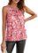 Damen Neckholder Bluse Loose Fit Rundhals Tops Pailletten Oberteil Oberteile T-Shirt Rosa XXL