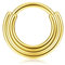 BodyBonita Septum Piercing 16G – 316L Edelstahl Nasenpiercing Nasenring Reifen für Damen Herren Helix Conch Piercings Tragus Daith Knorpel Piercing Gold 9 mm Layered Harmony
