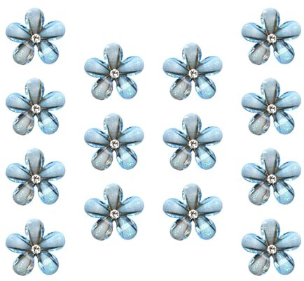 14 Pinces Bleu Pince Cheveux, Pince Cheveux Fleur, Pinces à Cheveux en Strass Bleu, Mini Pinces à Cheveux, Pinces à Cheveux de Mariage, Barrette Cheveux Femme et Filles