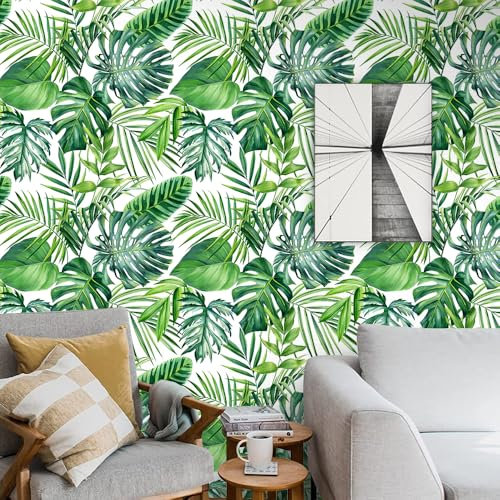 OFZVEO Self Adhesive Wallpaper 44.5×300cm Animal Peel and Stick Wallpaper Leaf Animal Stick on Wallpaper for Living Room Bedroom Kitchen Wall Cabinets Decor Worktop Vinyl Covering