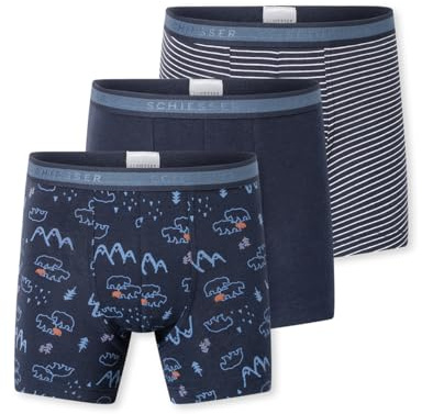 Schiesser Jungen 7 Pack Boxershorts - 95/5 Organic Cotton Bio Baumwolle - Größe 92 Bis 140 Boxershorts (7er Pack)