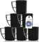 idea-station NEO Juego de tazas de café de plástico, 6 x 350 ml, color negro, juego de tazas irrompibles para niños y mayores, ideal para camping con asa para viajes