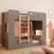 smartwood Etagenbett 2 Kinder 90x200 - Grau - Leiter Links - Hochbett Mimi BL mit Lattenrost & Rausfallschutz für Jungen & Mädchen - Belastbar bis 230 kg