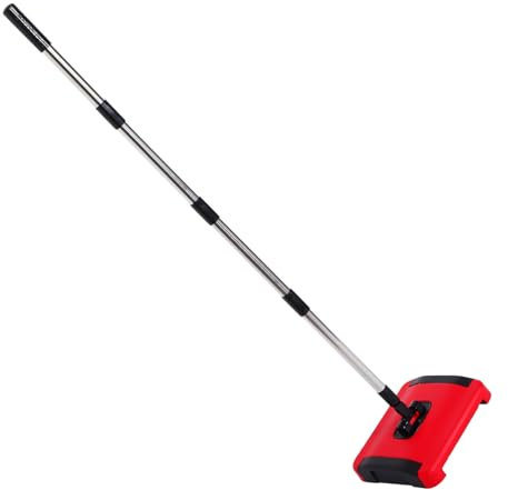 TEMPNAP Hand Push Carpet Cleaner Floor Sweeper Manual Dust Sweeper Red Small Rubbish Cleaner for Home Office Rugs