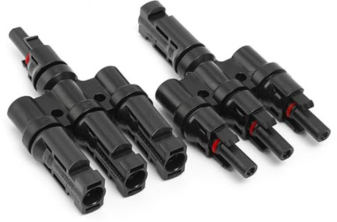 Hurifeng Photovoltaik-Stecker Verteiler - T-Typ 3-Wege, 4-Wege, 5-Wege Solarstecker - IP67 wasserdicht, Hochspannung 1500V, schnelle Installation für Solarpaneele (1Y3)