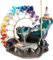 ZONSUSE Porte-encens Arbre de Cristal 7 Chakras, Brûleur D'encens Cascade en Céramique, Brûleur D'encens à Reflux Crystal Tree, Décoration Carpe Koï, Cadeau D'aromathérapie pour la Maison (Chakra)