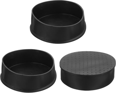 QUARKZMAN Lot de 3 Embouts de Pieds de Chaise OD 100 mm (3-8/9), Noirs | en PVC non marquant, antidérapants, pour pieds de chaise, pour table ronde, pour meubles