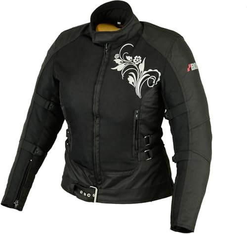 WMW WALI MOTO WEAR Motorradjacke Damen mit Protektoren – Sommer Mesh Jacke mit Rückenprotektor, Luftig & Atmungsaktiv,Damen Motorrad Roller Sommer Textil Jacke