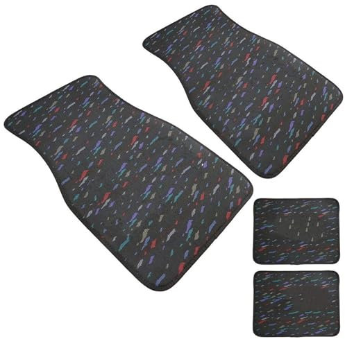 QIUYMGFG 4 Teile/Satz Konfetti Stoff Matte Plüsch Teppich Teppich Anti-Rutsch Fußmatten JDM Auto Matten Pad Protector(HKS Fabric-Confetti)