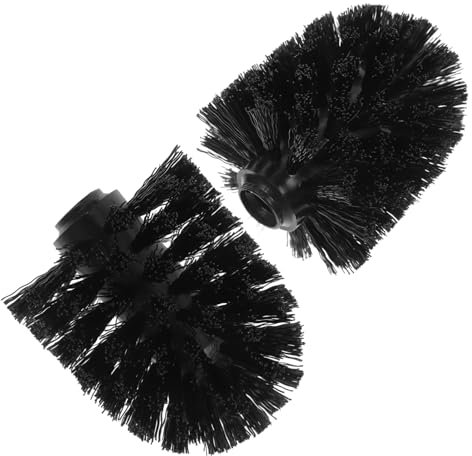 HAMPPLIES 2Piezas Cabezal de Repuesto Escobilla de Inodoro Negro Rígidas Instalación Recambios de Varita Inodoro Limpieza Efectiva Baños Domésticos
