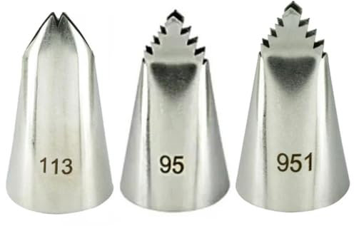 MRVAKDYDI Piping Nozzle Tip Cake Decorating, 95#951#113# Leaves Icing Piping Nozzle Sunflower Pastry Nozzles(3pcs)