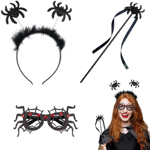 Gxlaihly Halloween haarreifen, Halloween Haarschmuck, Halloween haarreif, Geeignet für Erwachsene und Kinder, Zubehör für Karneval partys (B-Spinne)