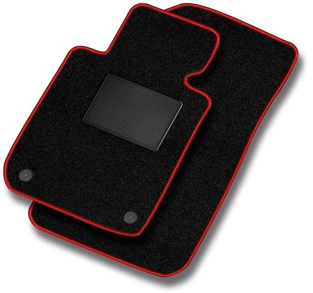 MOTOS Basic Velours-Fußmatten passend für Smart Fortwo II 2007-2014 - Basic, Material, Rot fußmatten Auto - Erleben Sie neuen Fahrkomfort mit einem Automatten Satz für Ihr Auto