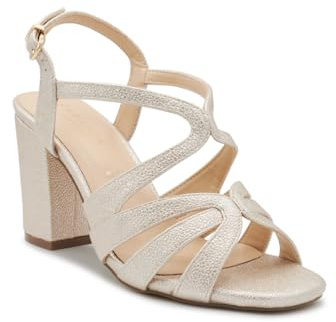 Paradox London NATALIA Wide Fit Block Heel Sandals, 9cm Heel, Triple-Layer Cushioning, Adjustable Ankle Strap (Nude, UK Footwear Size System, Adult, Women, Numeric, Wide, 4)