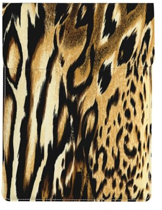 Leopard Löwe Tiger Haut Fell Gestromt, Laptophülle aus PU-Leder, Notebooktasche, Laptoptasche, Tablet-Aktentasche