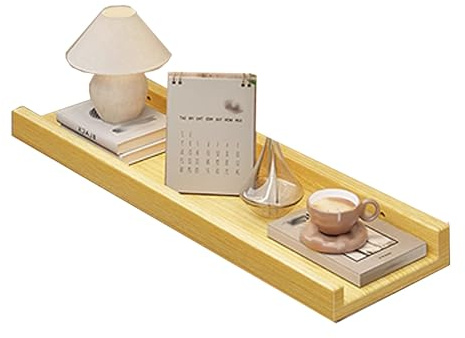MDF Verkleidung Heizung, Heizungsverkleidung, Wandregal, Erhöhte Kanten Zum Schutz Vor Stürzen, für Zuhause, Wohnzimmer, Schlafzimmer, Flur, Tragkraft 25 Kg(Beige,90 * 15cm/35 * 6in)