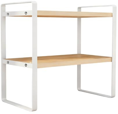 Lanmijia Schreibtisch Bücherregal 2-stufiger robuster Aufbewahrungsständer