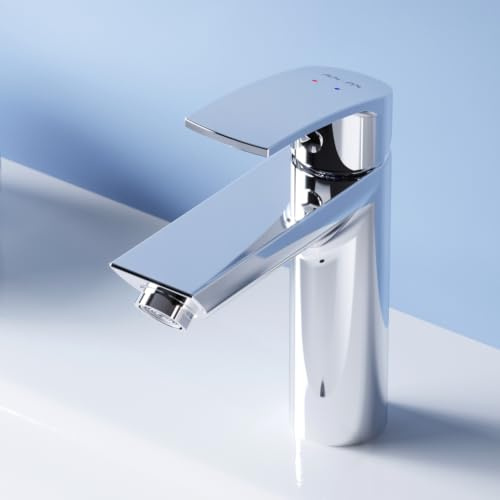 Waschtischarmatur Wasserhahn Bad Mischbatterie, Waschtischmischer Kurzer Auslauf Höhe 147 mm, Einhebel-Waschbeckenarmatur, Einhandmischer Badarmatur Waschbecken, AM.PM Play F8Y02100