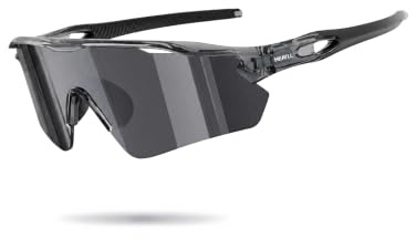 Meayll Fahrradbrille Herren Laufbrille Damen | UV400 Schnelle Brille Schutzbrille, Sonnenbrille TR90 Frame mit Verstellbaren Nasenflügel MTB Sportbrille Sunglasses für Fahrrad Angeln Ebike Laufen