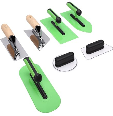 Ausla Jeu de Truelle pour Finition à la Chaux Vénitienne, en Acier Inoxydable Poli avec Manche Ergonomique, pour Peinture Murale et Travaux de Maçonnerie