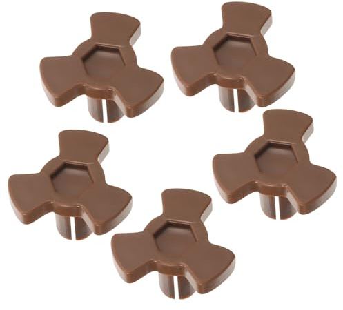 Microwave Oven Glass Tray Guide Support 5pcs Brown Plastic Y Shaped | Turntable Coupler Replacement, Roller Drive Coupling for Microwave Glass Tray, Easy Clean Design for Kitchen Appliance