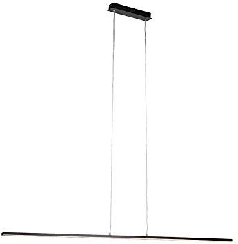 Qazqa - Moderne schwarze Hängelampe I Pendellampe I Pendelleuchte 150 cm inkl. LED - Banda I Wohnzimmer - Aluminium Rechteckig I Länglich - I LED
