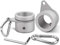 Fahnenmastringe aus Aluminiumlegierung, um 360 Grad drehbarer Fahnenmast-Befestigungsringe, drehbarer Fahnenmast-Set mit Karabiner für Fahnenmast mit einem Durchmesser von 2,5-2,5 cm, silberfarben,