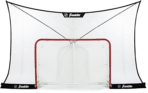 Franklin Sports NHL Hockey-Tor Backstop Netz – Fibertech Street Hockey Sport Backstop Netz – Großes Zielnetz – 3,7 x 2,1 m, schwarz