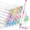 Ohuhu 48 Pastel Colour Markers - Double Tipped Art Marker Set for Artists with Alcohol Based Ink - Chisel & Fine Tips - Includes Blender