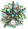 KristLand Broche étoile De Mer Strass en Cristal Perles Broche Femme Broche Dorée Animaux Marins Sac Broche Fête Coffret Cadeau Vert-Noir