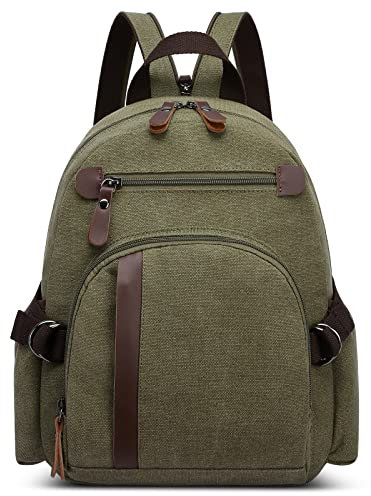DORRISO Hombres Mochila Moda Bolsa de Hombro para Viaje Bolsa de Pecho Escolares Conmutar Causal Bolsos Mochila Hombres Ligero Lona Messenger Bag Verde