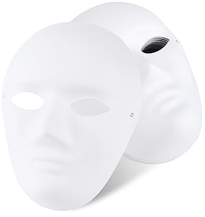 JSMTKJ 10 Stück DIY Weißes Papier Maske zum Bemalen Weiße Maskerade-Masken Persönlichkeit Kreative Freie Design Maske für Karneval, Cosplay, Halloween Party