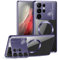 XMTON Coque pour Samsung Galaxy S21 Ultra Case pour MagSafe et Béquille, Protection d'appareil Photo, Aromathérapie, Cadre en métal résistant aux Chocs Slim Cover pour Samsung S21 Ultra, Violet
