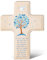 GRAVURZEILE Personalisiertes Kinderkreuz zur Taufe Kommunion und Konfirmation - Lebensbaum - Holzkreuz für Kinder personalisiert mit Text - Personalisierte Geschenke für Jungen und Mädchen - Blau